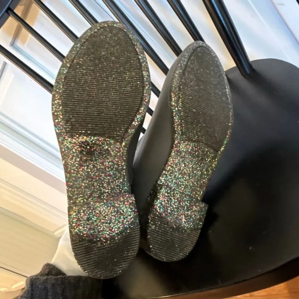Jack Rogers Sallie green sparkle bottom rain boots size 7